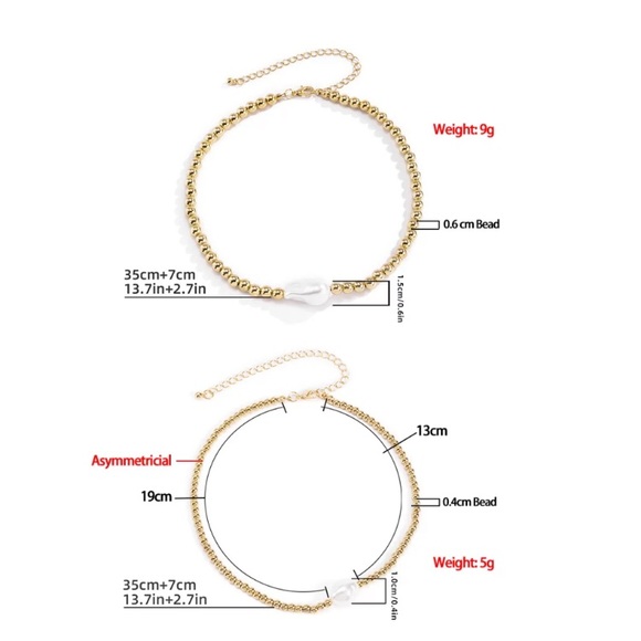 Gold Beads Baroque Necklace Choker - Picture 3 of 4